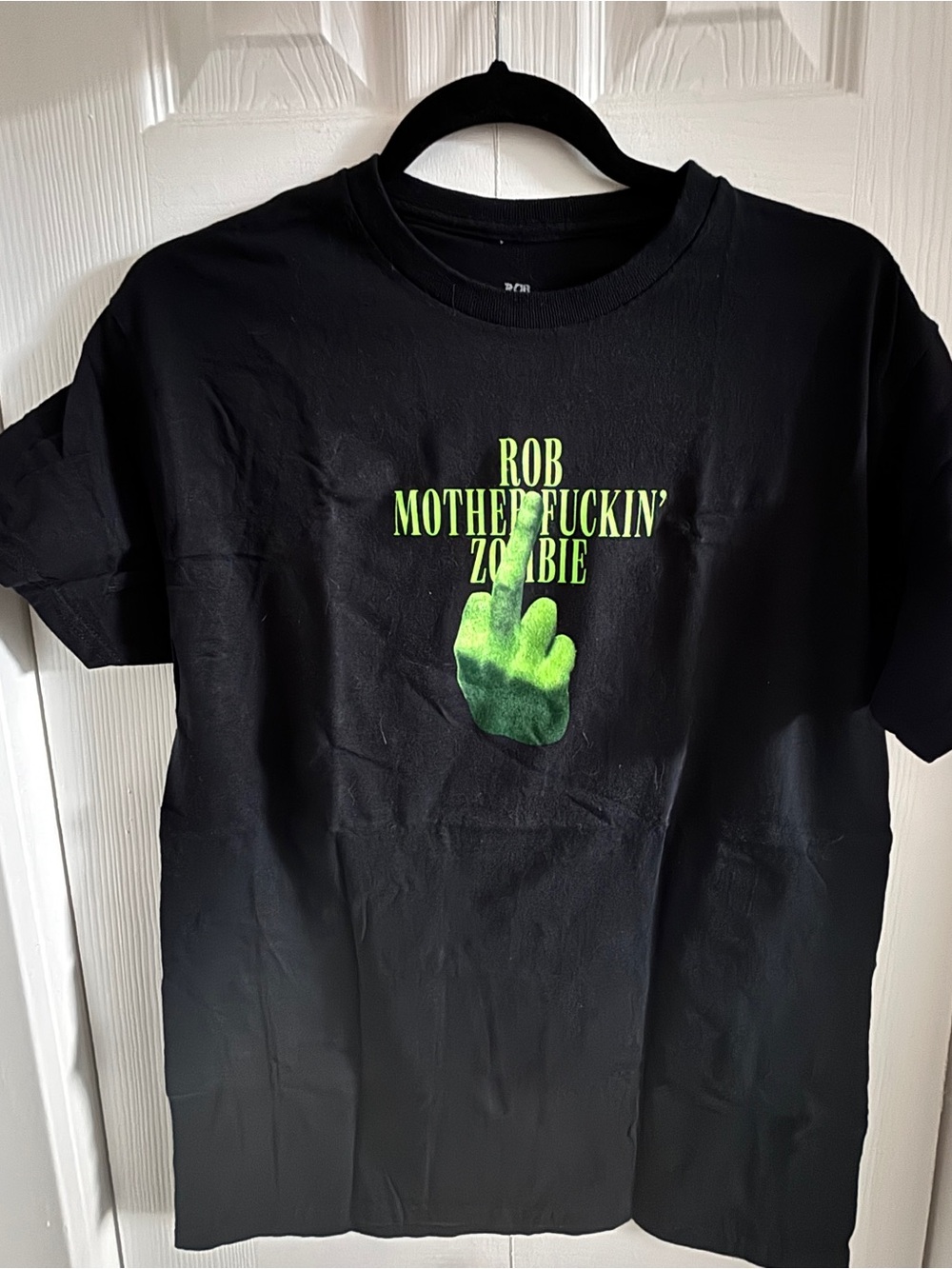 Spencer's Black Tee with Neon Green Rob Zombie Graphic
